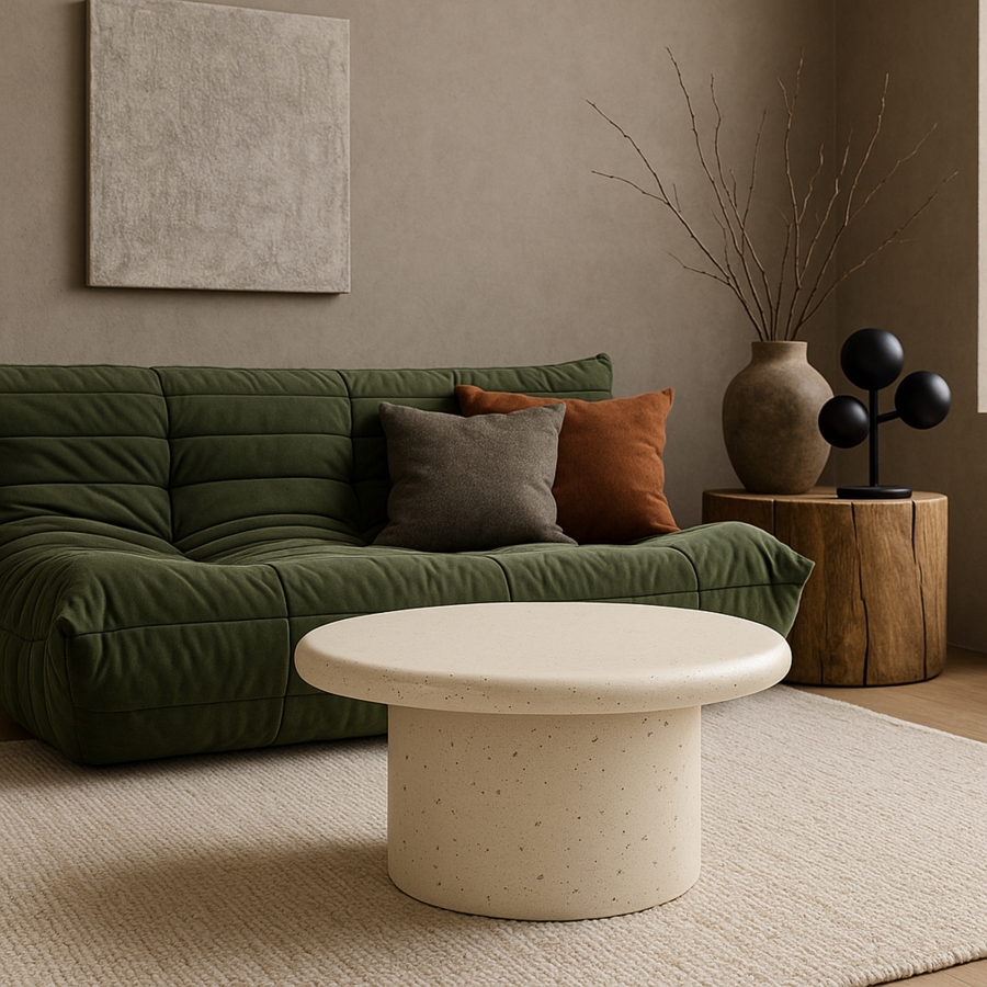 Emara Concrete And Fiberglass Indoor / Outdoor Patio Coffee Table