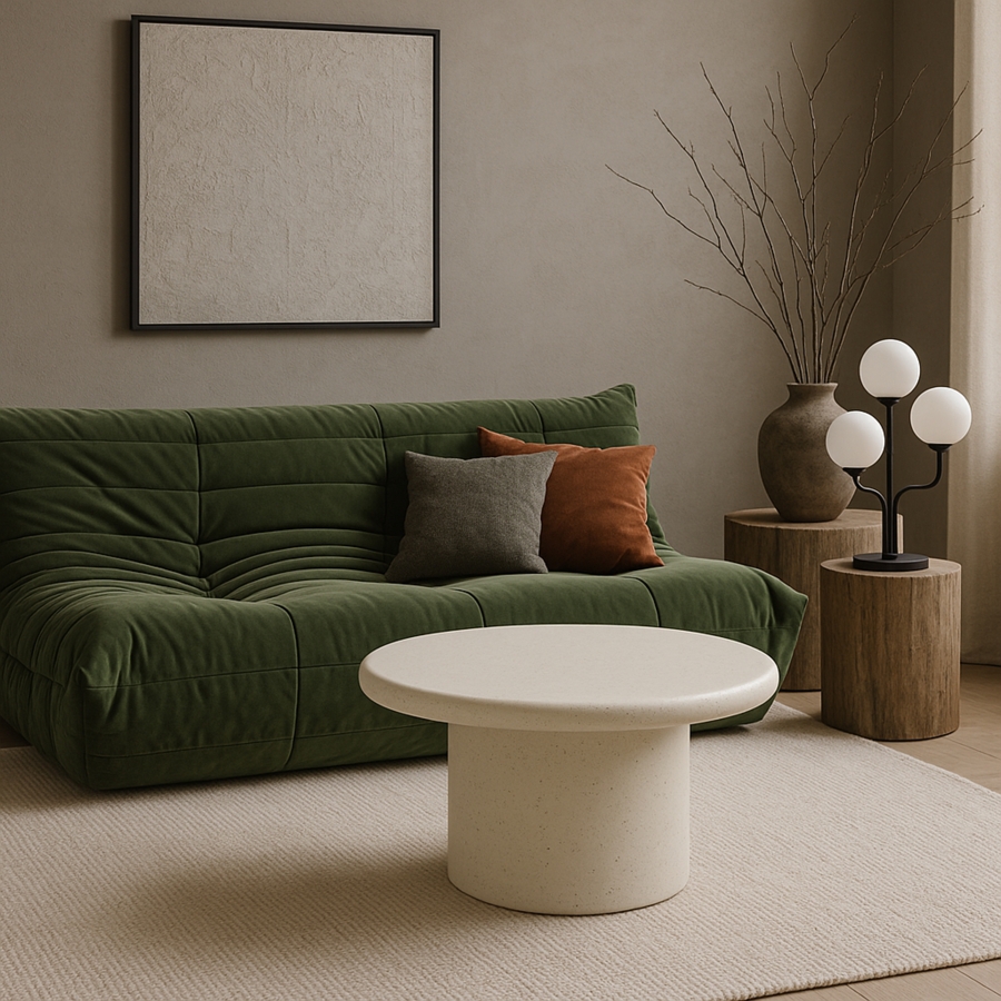 Emara Concrete And Fiberglass Indoor / Outdoor Patio Coffee Table