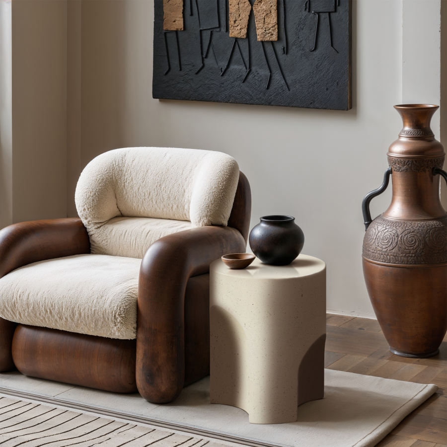 Olira Concrete And Fiberglass Indoor / Outdoor Patio Coffee Table