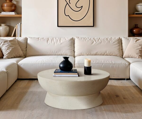 Avaya Concrete And Fiberglass Indoor / Outdoor Patio Coffee Table
