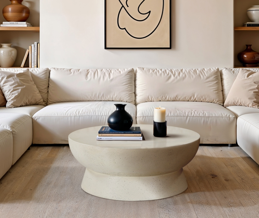 Avaya Concrete And Fiberglass Indoor / Outdoor Patio Coffee Table
