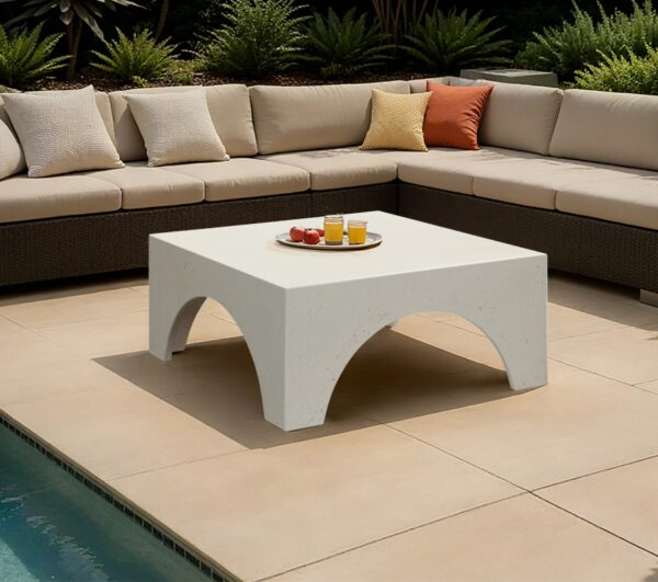 Renza Concrete And Fiberglass Indoor / Outdoor Patio Coffee Table