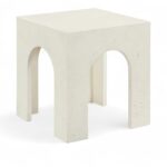Renza Concrete And Fiberglass Indoor / Outdoor Patio End Table / Side Table