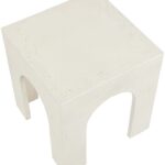 Renza Concrete And Fiberglass Indoor / Outdoor Patio End Table / Side Table