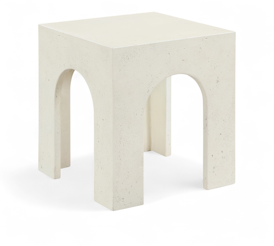Renza Concrete And Fiberglass Indoor / Outdoor Patio End Table / Side Table