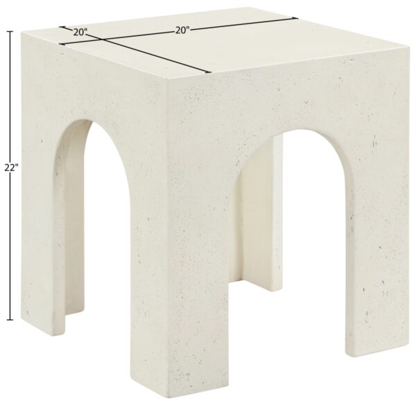 Renza Concrete And Fiberglass Indoor / Outdoor Patio End Table / Side Table