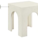 Renza Concrete And Fiberglass Indoor / Outdoor Patio End Table / Side Table