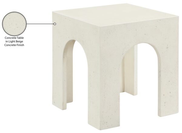 Renza Concrete And Fiberglass Indoor / Outdoor Patio End Table / Side Table