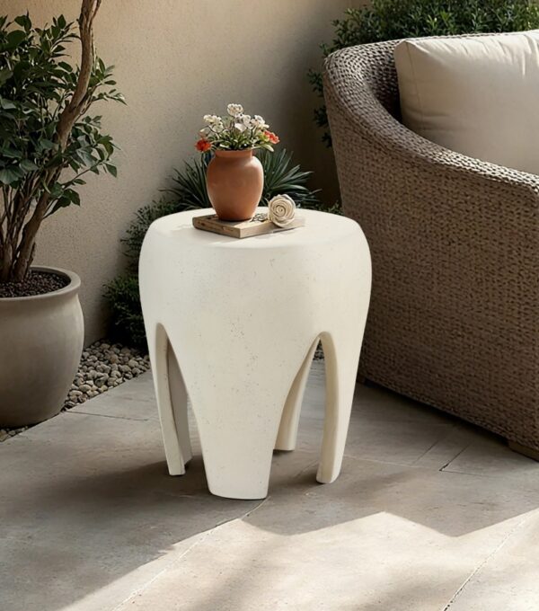Moxie Concrete And Fiberglass Indoor / Outdoor Patio End Table