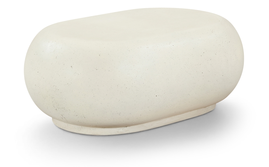 Pebble Concrete And Fiberglass Indoor / Outdoor Patio Coffee Table