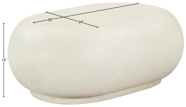 Pebble Concrete And Fiberglass Indoor / Outdoor Patio Coffee Table