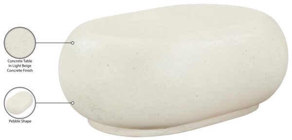 Pebble Concrete And Fiberglass Indoor / Outdoor Patio Coffee Table