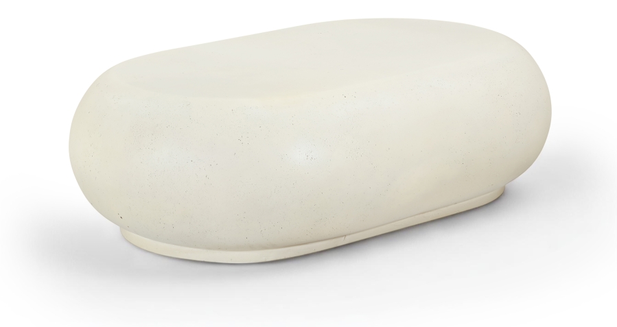Pebble Concrete And Fiberglass Indoor / Outdoor Patio Coffee Table