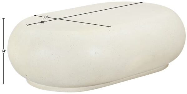 Pebble Concrete And Fiberglass Indoor / Outdoor Patio Coffee Table