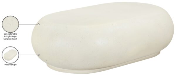 Pebble Concrete And Fiberglass Indoor / Outdoor Patio Coffee Table