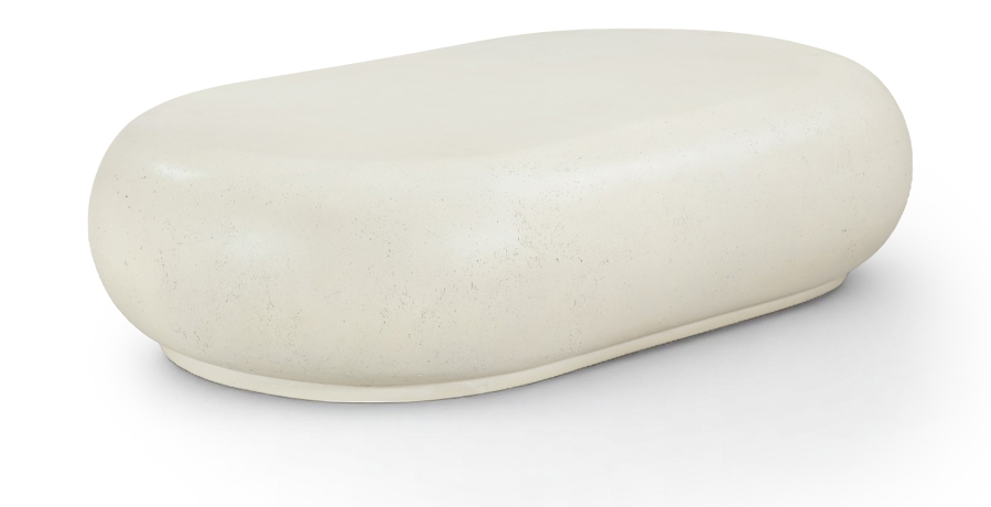 Pebble Concrete And Fiberglass Indoor / Outdoor Patio Coffee Table