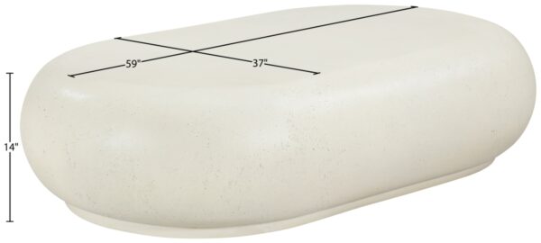Pebble Concrete And Fiberglass Indoor / Outdoor Patio Coffee Table