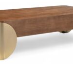 Cazari Oak Wood And Iron Coffee Table