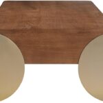 Cazari Oak Wood And Iron Coffee Table