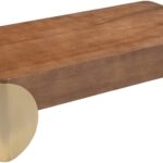 Cazari Oak Wood And Iron Coffee Table