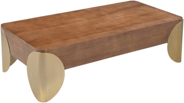 Cazari Oak Wood And Iron Coffee Table