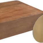 Cazari Oak Wood And Iron Coffee Table