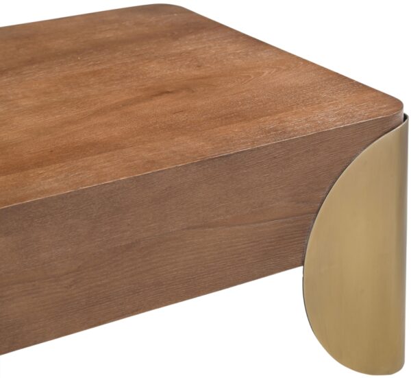 Cazari Oak Wood And Iron Coffee Table