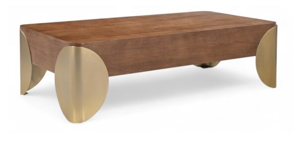 Cazari Oak Wood And Iron Coffee Table