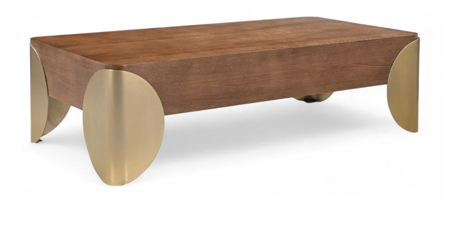 Cazari Oak Wood And Iron Coffee Table