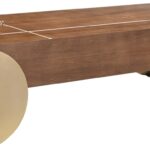 Cazari Oak Wood And Iron Coffee Table