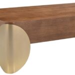 Cazari Oak Wood And Iron Coffee Table