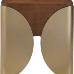 Cazari Oak Wood And Iron End / Side Table
