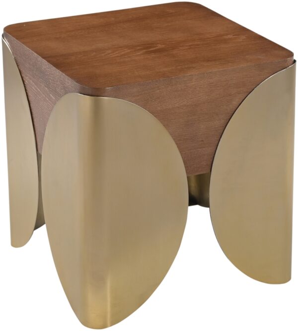 Cazari Oak Wood And Iron End / Side Table