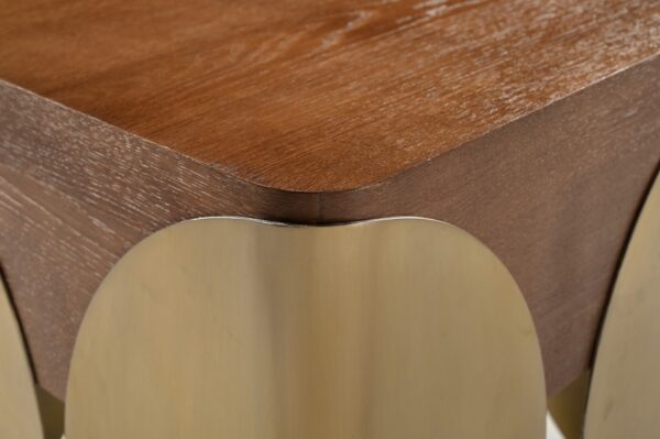Cazari Oak Wood And Iron End / Side Table