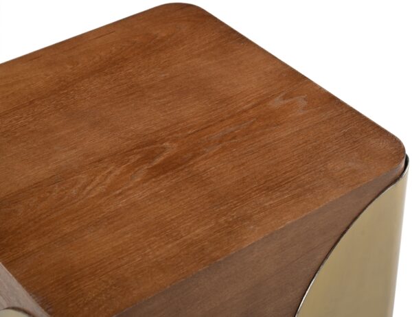 Cazari Oak Wood And Iron End / Side Table
