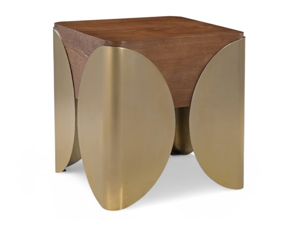 Cazari Oak Wood And Iron End / Side Table