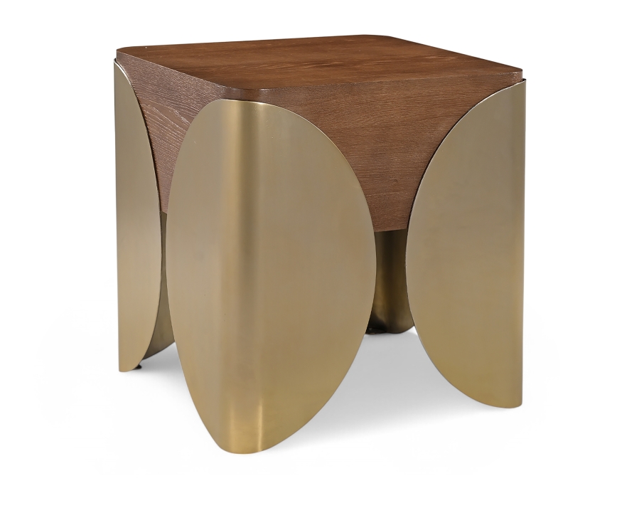 Cazari Oak Wood And Iron End / Side Table
