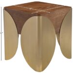 Cazari Oak Wood And Iron End / Side Table