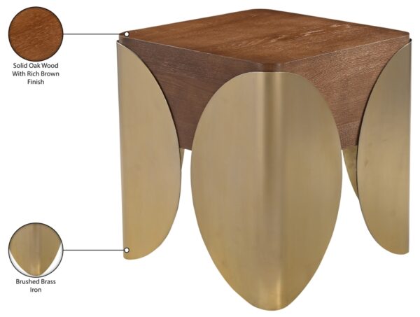 Cazari Oak Wood And Iron End / Side Table
