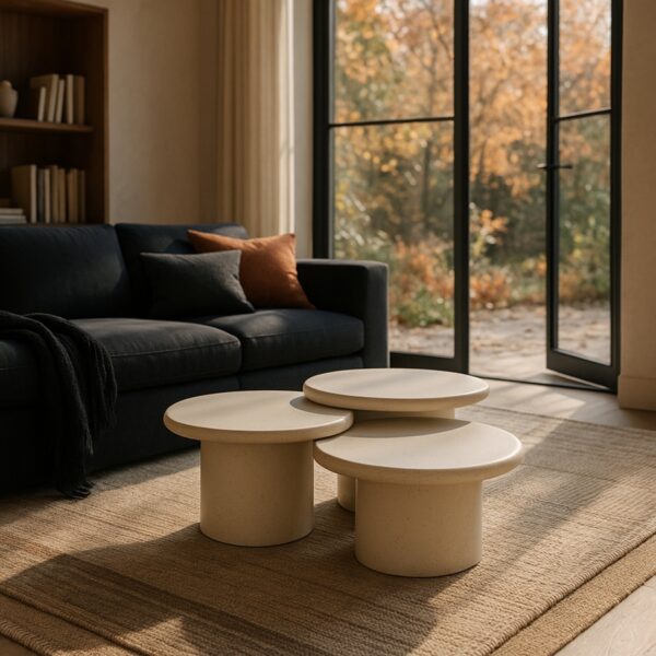 Emara Concrete And Fiberglass 3-pc Coffee Table
