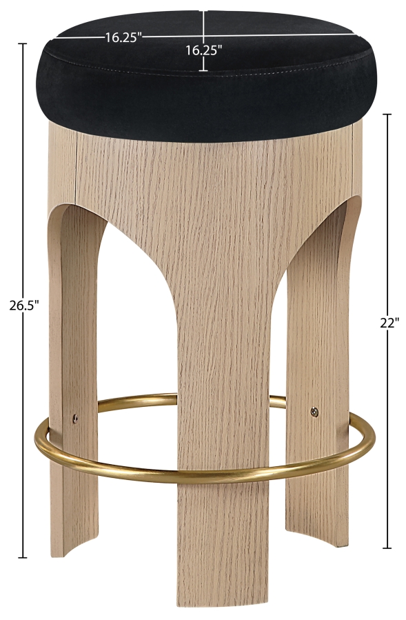 Bocceli Velvet Upholstered Counter Stool