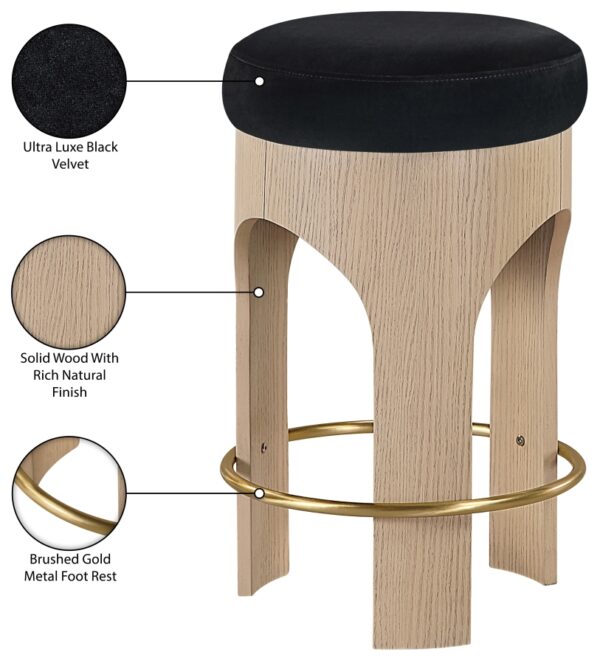Bocceli Velvet Upholstered Counter Stool