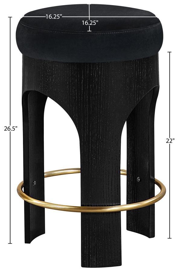 Bocceli Velvet Upholstered Counter Stool