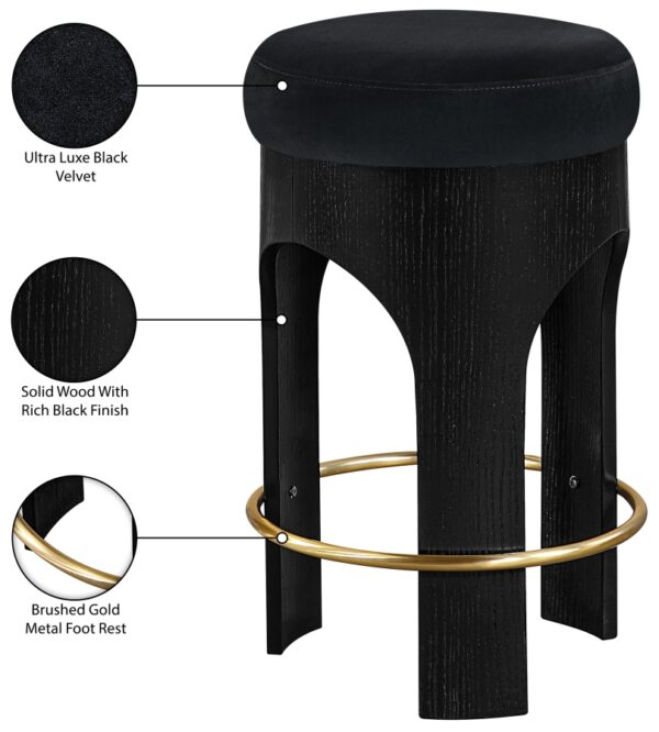 Bocceli Velvet Upholstered Counter Stool