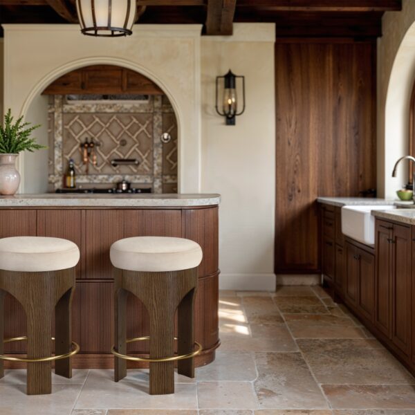 Bocceli Velvet Upholstered Counter Stool
