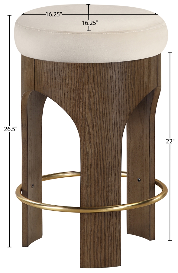 Bocceli Velvet Upholstered Counter Stool