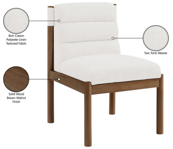 Eloura Linen Textured Fabric Upholstered Dining Chair