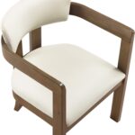 Lavrin Vegan Leather Upholstered Dining Arm Chair