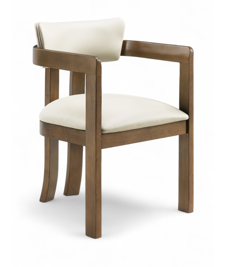 Lavrin Vegan Leather Upholstered Dining Arm Chair