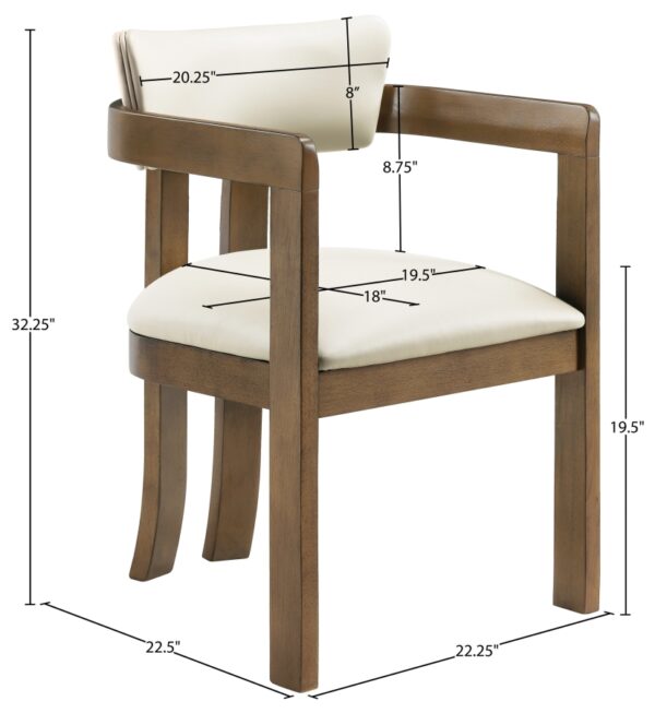 Lavrin Vegan Leather Upholstered Dining Arm Chair